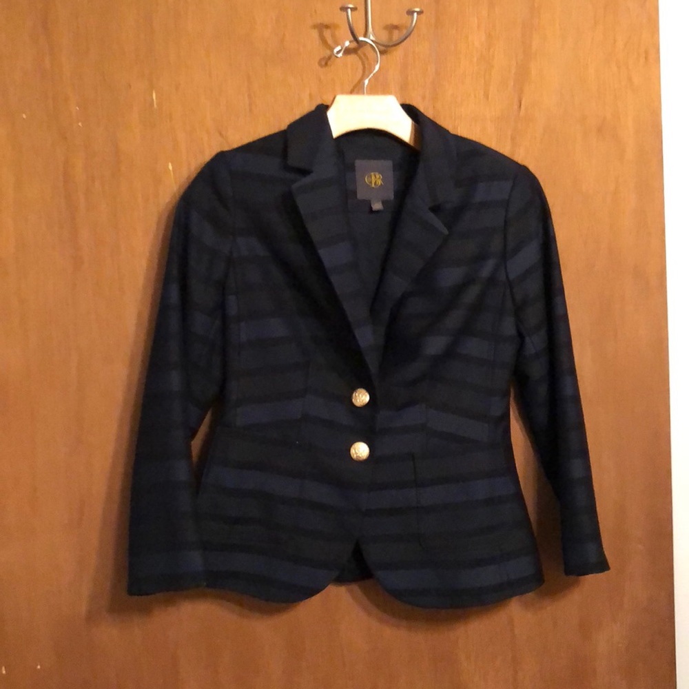 Navy striped ORB blazer with gold buttons XS
